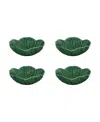 Bordallo Pinheiro Cabbage Cereal Bowl 4-piece Set In Green