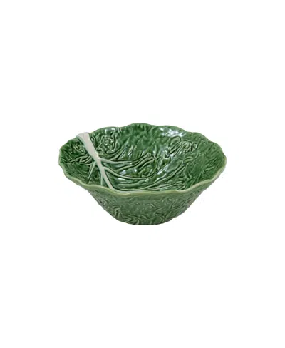 Bordallo Pinheiro Cabbage Deep Salad Bowl In Green
