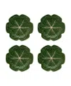 Bordallo Pinheiro Cabbage Dinner Plates, Set Of 4 In Green