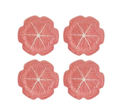 Bordallo Pinheiro Cabbage Dinner Plates, Set Of 4 In Pink