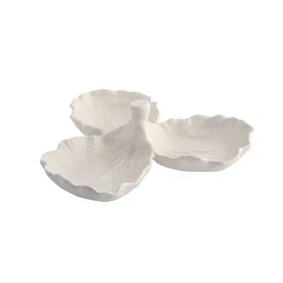 Bordallo Pinheiro Cabbage Divided Serving Dish In White