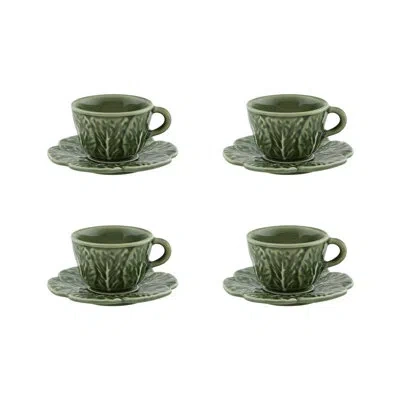 Bordallo Pinheiro Cabbage Expresso Cup & Saucer In Green