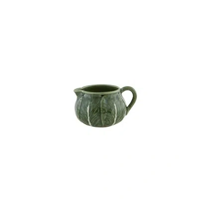 Bordallo Pinheiro Cabbage Hand Painted Creamer Bowl In Green