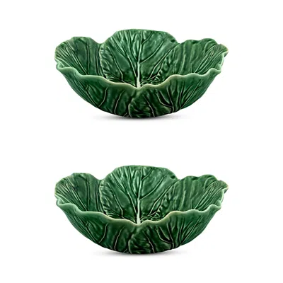 Bordallo Pinheiro Cabbage Individual Salad Bowl, Set Of 2 In Green