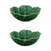 Bordallo Pinheiro Cabbage 27 Oz. Individual Salad Bowls, Green - Set Of 2 In Green