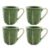 Bordallo Pinheiro Cabbage Mugs, Set Of 4 In Green