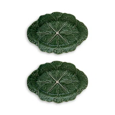 Bordallo Pinheiro Cabbage Oval Platter, Set Of 2 In Green