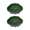 Bordallo Pinheiro Cabbage Oval Platter, Set Of 2 In Green