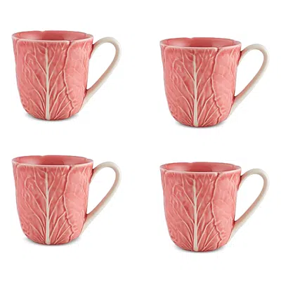 Bordallo Pinheiro Cabbage Pink Mug, Set Of 4 In Multi