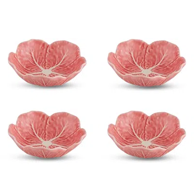 Bordallo Pinheiro Cabbage Pink Small Bowls, Set Of 4