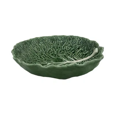 Bordallo Pinheiro Cabbage Salad Bowl In White;green