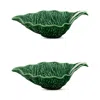 Bordallo Pinheiro Cabbage Sauceboat, Set Of 2 In Green