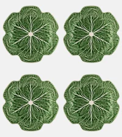 Bordallo Pinheiro Cabbage Set Of 4 Ceramic Dinner Plates
