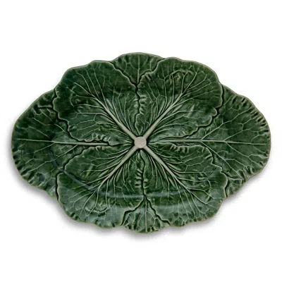Bordallo Pinheiro Cabbage Small Oval Platter In Green
