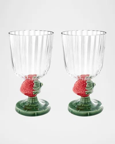 Bordallo Pinheiro Carmen Fruit Goblets, Set Of 2 In Strawberry