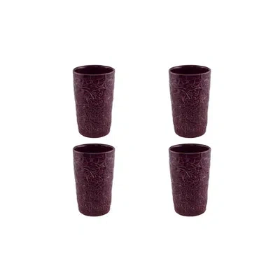 Bordallo Pinheiro Carmen Highball Tumbler Grapes, Set Of 4 In Purple