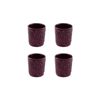 Bordallo Pinheiro Carmen Old Fashion Tumbler Grapes, Set Of 4 In Purple