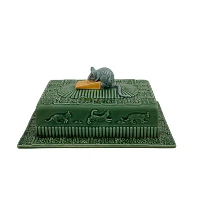 Bordallo Pinheiro Cheese Mouse Platter In Green;yellow;grey