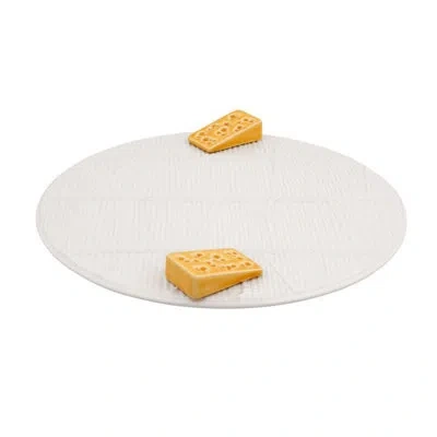 Bordallo Pinheiro Cheese Platter In White;yellow