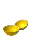 Bordallo Pinheiro Citron Bowl (set Of Two) In Gold