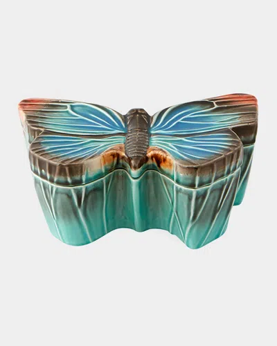 Bordallo Pinheiro Cloudy Butterflies Box By Claudia Schiffer In Blue