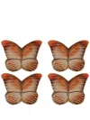 Bordallo Pinheiro Cloudy Butterflies Bread And Butter Plate (set Of Four) In Orange