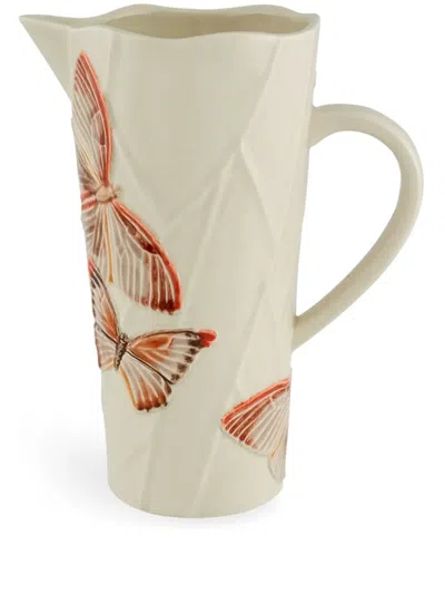 Bordallo Pinheiro Cloudy Butterflies Ceramic Pitcher (16.7l) In Neutrals
