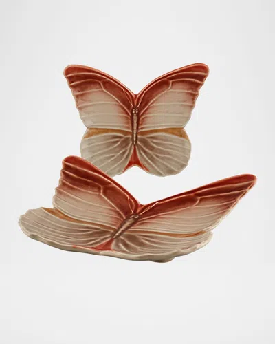 Bordallo Pinheiro Cloudy Butterflies Dessert Plates By Claudia Schiffer, Set Of 4 In Multi