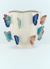 Bordallo Pinheiro Cloudy Butterflies Vase In Cream
