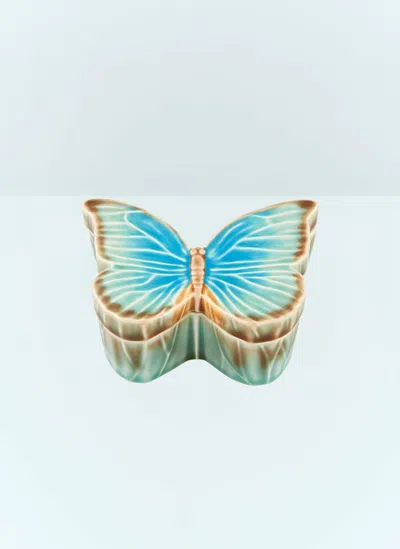 Bordallo Pinheiro Cloudy Butterflies Small Box In Blue