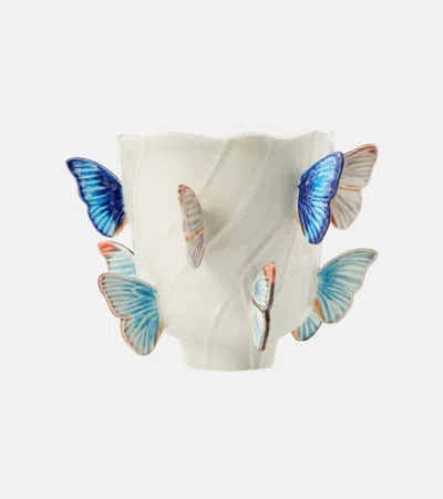 Bordallo Pinheiro Cloudy Butterflies Small Vase By Claudia Schiffer