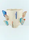 Bordallo Pinheiro Cloudy Butterflies Vase In Cream
