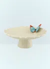 Bordallo Pinheiro Vista Alegre Cloudy Butterflies By Claudia Schiffer Cake Plate 15 In Cream