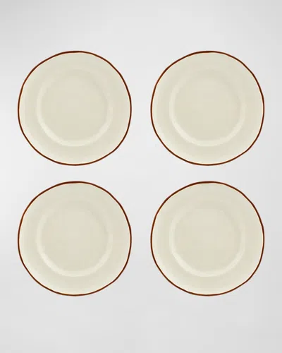 Bordallo Pinheiro Coconut Dessert Plates, Set Of 4 In Red
