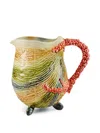 Bordallo Pinheiro Coral-handle Glazed Pitcher In Multi