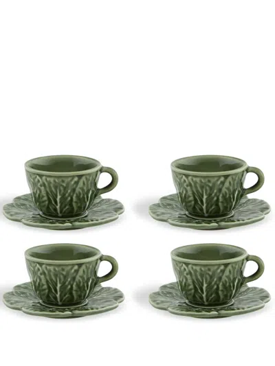 Bordallo Pinheiro Couve Coffee Set (set Of Four) In Green