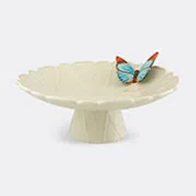 Bordallo Pinheiro Vista Alegre Cloudy Butterflies By Claudia Schiffer Cake Plate 15 In Cream