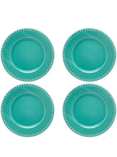Bordallo Pinheiro Fantasia Dinner Plates (set Of Four) In Blue