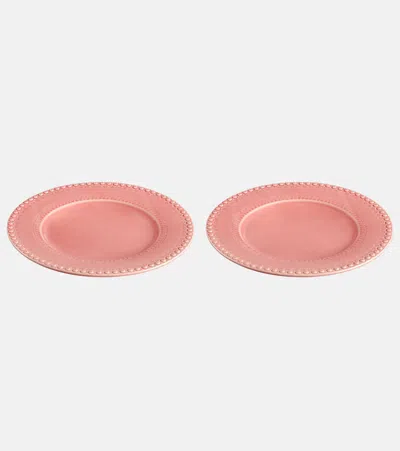 Bordallo Pinheiro Fantasia Set Of 2 Charger Plates In Pink