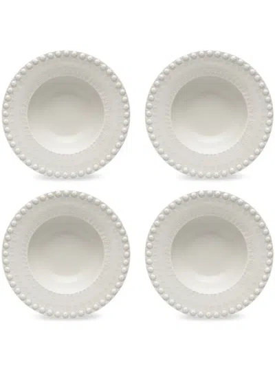 Bordallo Pinheiro Fantasia Soup Plate (set Of Four) In Neutrals