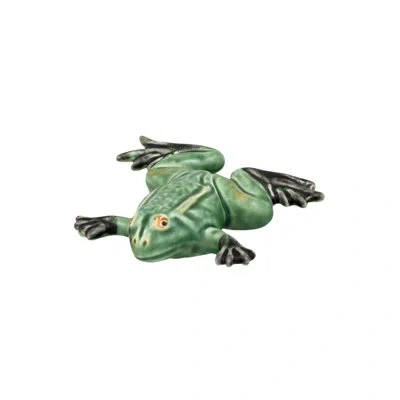 Bordallo Pinheiro Frogs Open-legged Figurine In Green,black