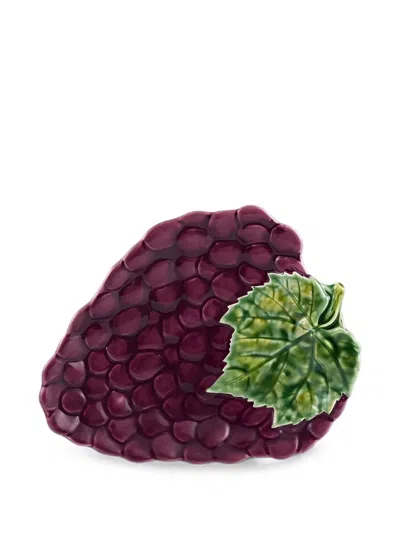 Bordallo Pinheiro Grape-shaped Dessert Plate Set (set Of Four) In Purple