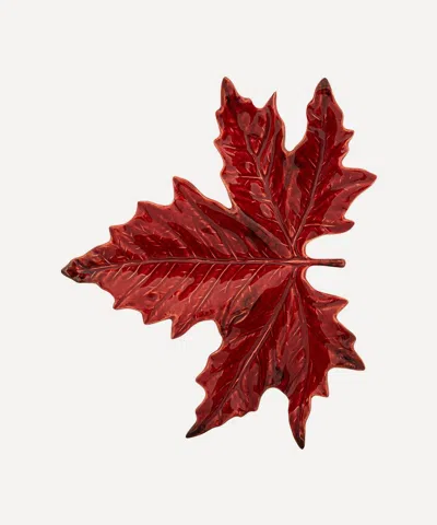 Bordallo Pinheiro Gudrun Red Maple Leaf Wall Plate