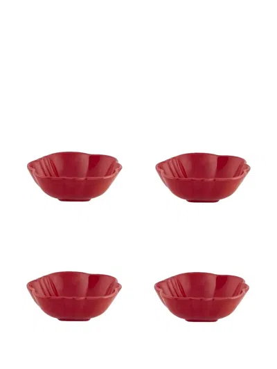 Bordallo Pinheiro Large Tomato Bowl Set In Red