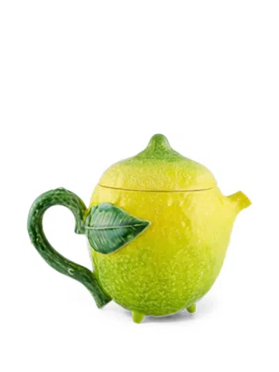 Bordallo Pinheiro Lemon-shape Teapot In Green