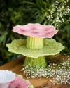 Bordallo Pinheiro Maria Flor Cosmos Large Cake Stand In Green