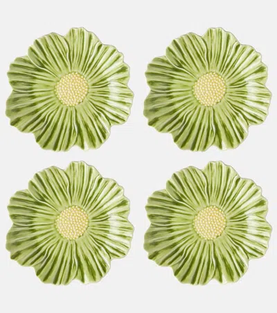 Bordallo Pinheiro Maria Flor Cosmos Set Of 4 Ceramic Plates