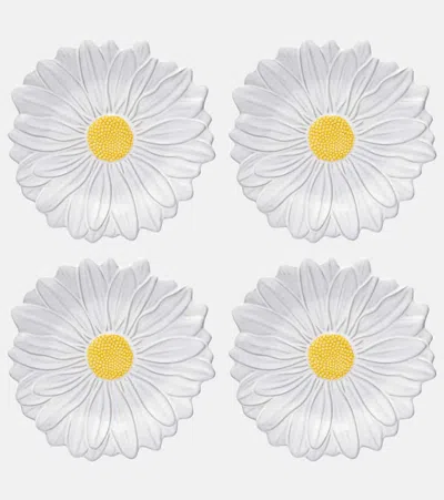 Bordallo Pinheiro Maria Flor Daisy Set Of 4 Earthenware Dessert Plates
