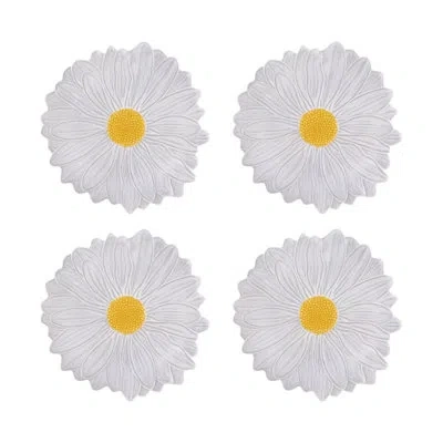 Bordallo Pinheiro Maria Flor Dessert Plate Daisy In White;yellow