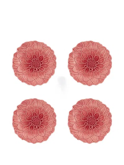 Bordallo Pinheiro Maria Flor Dessert Plate (set Of Four) In Pink